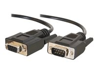C2G Extension Cable - Rallonge de câble série - DB-9 (M) pour DB-9 (F) - 7 m - moulé, vis moletées - noir 81380