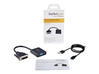 StarTech.com Câble adaptateur actif DVI vers VGA - Convertisseur DVI-D vers HD15 - Mâle / Femelle - 1080p - Noir - Adaptateur vidéo - DVI-D, Micro-USB de type B (alimentation uniquement) pour HD-15 (VGA) (F) - 24.8 m - actif, support 1920 x 1200 (WUXGA) - noir DVI2VGAE