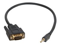 C2G Velocity DB9 Male to 3.5mm Male Adapter Cable - Câble série - mini jack stéréo (M) pour DB-9 (M) - 50 cm - moulé, vis moletées - noir 87187