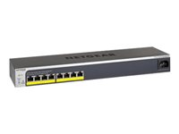 NETGEAR Click GS408EPP - Commutateur - Géré - 8 x 10/100/1000 (PoE+) - Ordinateur de bureau, Montable sur rack, fixation murale, montable sur tringle - PoE+ (124 W) GS408EPP-100NES