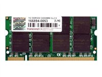 Transcend - DDR - module - 1 Go - SO DIMM 200 broches - 333 MHz / PC2700 - CL2.5 - 2.5 V - mémoire sans tampon - non ECC TS128MSD64V3A