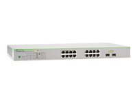 Allied Telesis AT GS950/16PS - Commutateur - Géré - 16 x 10/100/1000 (PoE+) + 2 x combo Gigabit SFP (PoE+) - de bureau, Montable sur rack, fixation murale - PoE+ (185 W) AT-GS950/16PS-50