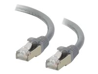 C2G Cat6a Booted Shielded (STP) Network Patch Cable - Cordon de raccordement - RJ-45 (M) pour RJ-45 (M) - 1 m - STP - CAT 6a - moulé, sans crochet, bloqué - gris 89901