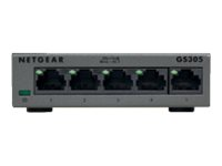 NETGEAR GS305 - Essentials Edition - commutateur - non géré - 5 x 10/100/1000 - Ordinateur de bureau, fixation murale GS305-100PES