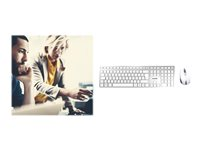 CHERRY DW 9000 SLIM - Ensemble clavier et souris - sans fil - 2.4 GHz, Bluetooth 4.0 - R.-U. - blanc, argent JD-9000GB-1