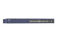 NETGEAR FS728TP - Commutateur - Géré - 24 x 10/100 (PoE) + 2 x 10/100/1000 + 2 x SFP Gigabit combiné - de bureau, Montable sur rack - PoE (192 W) FS728TP-100EUS