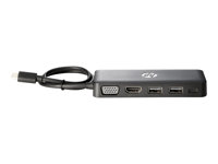 HP Travel Hub - Réplicateur de port - USB-C - VGA, HDMI - pour Chromebook 13 G1; EliteBook 1040 G4; EliteBook x360; Pro x2; ZBook 15 G4, 17 G4, Studio G4 Z9G82AA