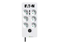 Eaton Protection Box - Protection contre les surtensions - CA 220-250 V - 2500 Watt - connecteurs de sortie : 6 - blanc PB6UF