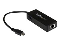 StarTech.com USB-C to Ethernet Gigabit Adapter - Thunderbolt 3 Compatible - USB Type C Network Adapter - USB C Ethernet Adapter (US1GC301AU) - Adaptateur réseau - USB-C - Gigabit Ethernet + USB 3.1 Gen 2 - noir US1GC301AU