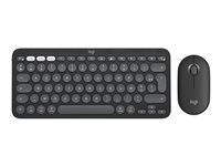 Logitech Pebble 2 Combo for Mac - Ensemble clavier et souris - sans fil - Bluetooth LE - AZERTY - Français - graphite ton sur ton 920-012214